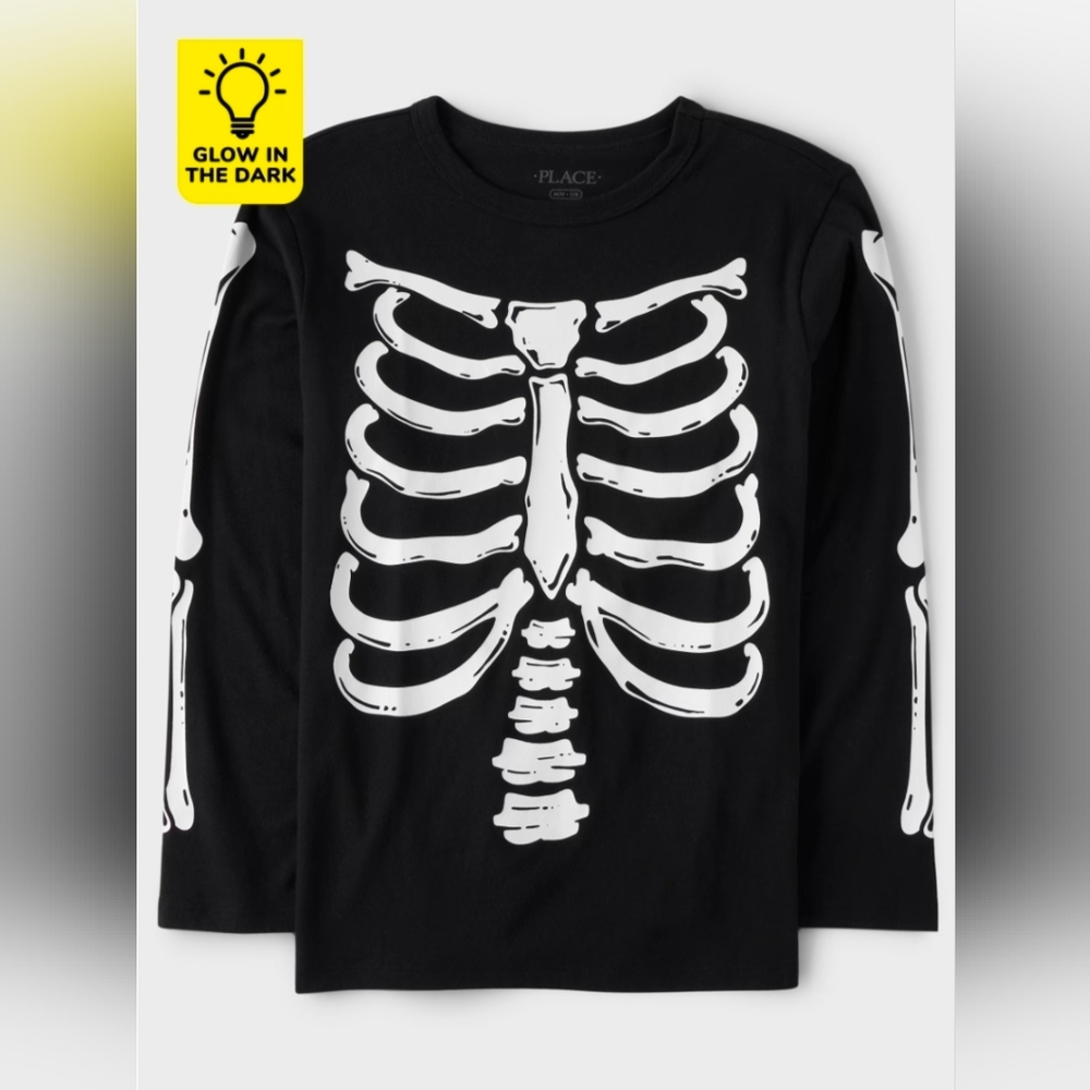 PJ Place Glow-in-the-Dark Boys Skeleton Long Sleeve Tee